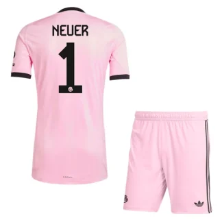 FC Bayern München Målvaktsställ Barn 2025/26 Rosa Manuel Neuer 1 Kortärmad Fotbollströja + Shorts