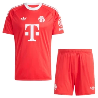 FC Bayern München Tredje Målvaktsställ Barn 2025/26 Röd Kortärmad Fotbollströja + Shorts