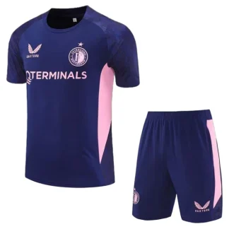 Feyenoord Träningsställ Barn 2025-26 Blå Kortärmad Tröja + Shorts