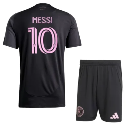 Inter Miami CF Barn Bortaställ 2025/26 Lionel Messi 10 Kortärmad Tröja + Shorts