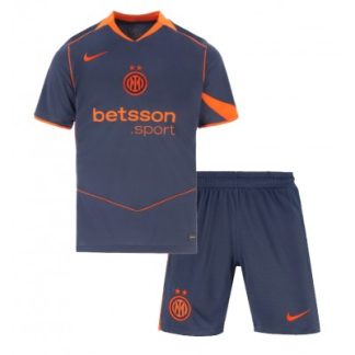 Inter Milan 2025/26 Tredjetröja Barn Set – Kortärmad Fotbollströja med Shorts