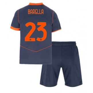 Inter Milan 2025/26 Tredjetröja Barn Set – Nicolò Barella #23 Kortärmad Fotbollströja med Shorts