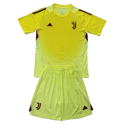 Juventus Barn Målvaktsställ 2025-26 Gul Kortärmad Tröja + Shorts