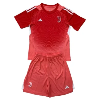 Juventus Barn Målvaktsställ 2025-26 Röd Kortärmad Tröja + Shorts