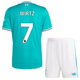 Liverpool Barn Tredjeställ 2025/26 Florian Wirtz 7 Kortärmad Tröja + Shorts
