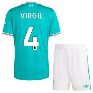 Liverpool Barn Tredjeställ 2025/26 Virgil van Dijk 4 Kortärmad Tröja + Shorts