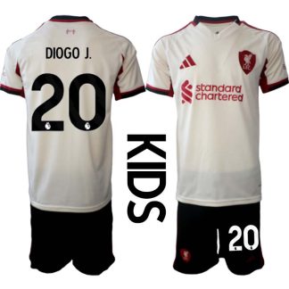 Liverpool FC Barn Bortaställ 2025/26 Diogo Jota 20 Kortärmad Tröja + Shorts