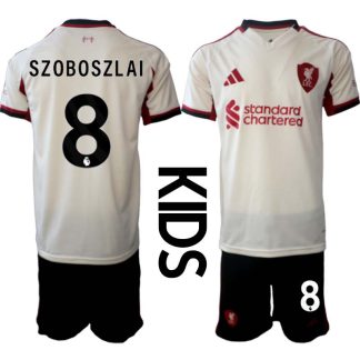 Liverpool FC Barn Bortaställ 2025/26 Dominik Szoboszlai 8 Kortärmad Tröja + Shorts