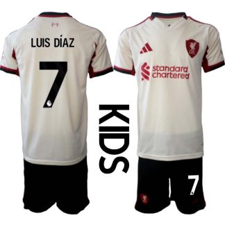 Liverpool FC Barn Bortaställ 2025/26 Luis Díaz 7 Kortärmad Tröja + Shorts