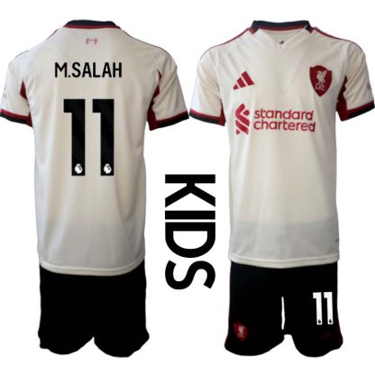 Liverpool FC Barn Bortaställ 2025/26 Mohamed Salah 11 Kortärmad Tröja + Shorts