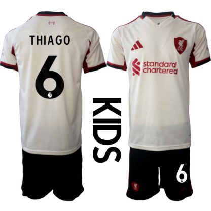 Liverpool FC Barn Bortaställ 2025/26 Thiago Alcantara 6 Kortärmad Tröja + Shorts