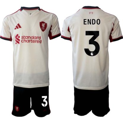 Liverpool FC Herr Bortaställ 2025/26 – Wataru Endo 3 – Kortärmad Fotbollströja + Shorts