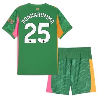 Manchester City Barn Målvakt Hemmaställ 2025/26 Grön Gianluigi Donnarumma 25 Kortärmad Tröja + Shorts