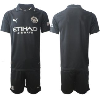 Manchester City Herr Bortaställ 2025/26 – Kortärmad Fotbollströja + Shorts