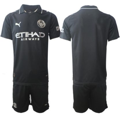 Manchester City Herr Bortaställ 2025/26 – Kortärmad Fotbollströja + Shorts