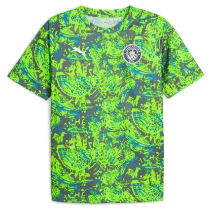 Manchester City Pre-Match Tröja Herr 2025-26 Grön Kortärmad Fotbollströja