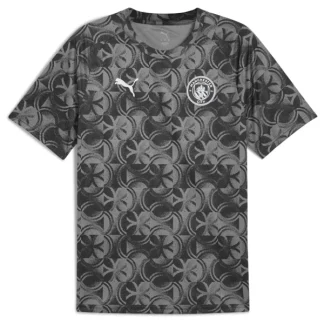 Manchester City Pre-Match Tröja Herr 2025-26 Svart Kortärmad Fotbollströja