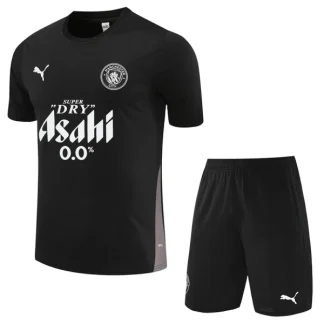 Manchester City Träningsställ Barn 2025-26 Svart Kortärmad Tröja + Shorts