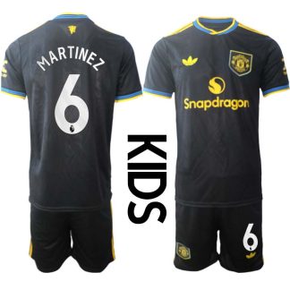 Manchester United Barn Tredjeställ 2025/26 Lisandro Martinez #6 Kortärmad Tröja + Shorts