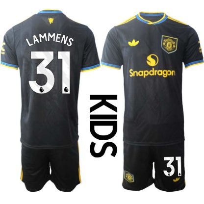Manchester United Barn Tredjeställ 2025/26 Senne Lammens #31 Kortärmad Tröja + Shorts