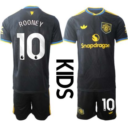 Manchester United Barn Tredjeställ 2025/26 Wayne Rooney #10 Kortärmad Tröja + Shorts