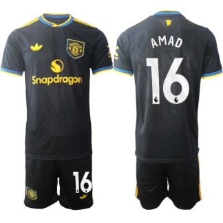 Manchester United Tredjeställ Herr 2025/26 Amad Diallo #16 Kortärmad Fotbollströja + Shorts
