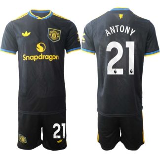 Manchester United Tredjeställ Herr 2025/26 Antony #21 Kortärmad Fotbollströja + Shorts