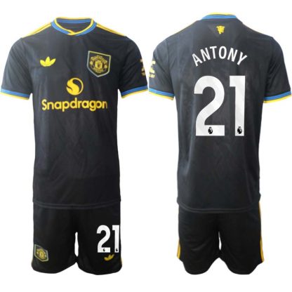 Manchester United Tredjeställ Herr 2025/26 Antony #21 Kortärmad Fotbollströja + Shorts