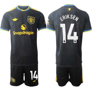 Manchester United Tredjeställ Herr 2025/26 Christian Eriksen #14 Kortärmad Fotbollströja + Shorts
