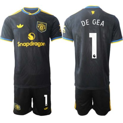 Manchester United Tredjeställ Herr 2025/26 David De Gea #1 Kortärmad Fotbollströja + Shorts