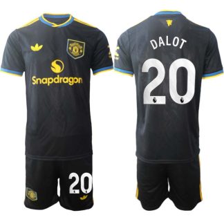Manchester United Tredjeställ Herr 2025/26 Diogo Dalot #20 Kortärmad Fotbollströja + Shorts