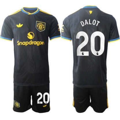 Manchester United Tredjeställ Herr 2025/26 Diogo Dalot #20 Kortärmad Fotbollströja + Shorts