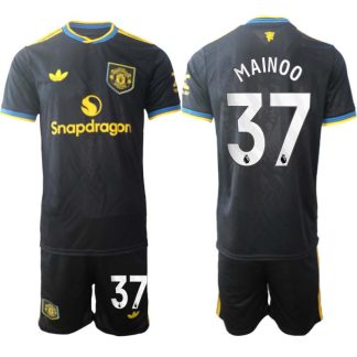 Manchester United Tredjeställ Herr 2025/26 Kobbie Mainoo #37 Kortärmad Fotbollströja + Shorts