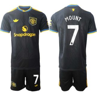 Manchester United Tredjeställ Herr 2025/26 Mason Mount #7 Kortärmad Fotbollströja + Shorts