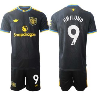Manchester United Tredjeställ Herr 2025/26 Rasmus Højlund #9 Kortärmad Fotbollströja + Shorts