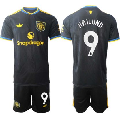 Manchester United Tredjeställ Herr 2025/26 Rasmus Højlund #9 Kortärmad Fotbollströja + Shorts