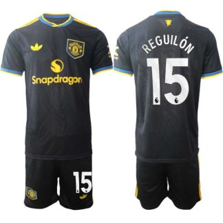 Manchester United Tredjeställ Herr 2025/26 Sergio Reguilón #15 Kortärmad Fotbollströja + Shorts