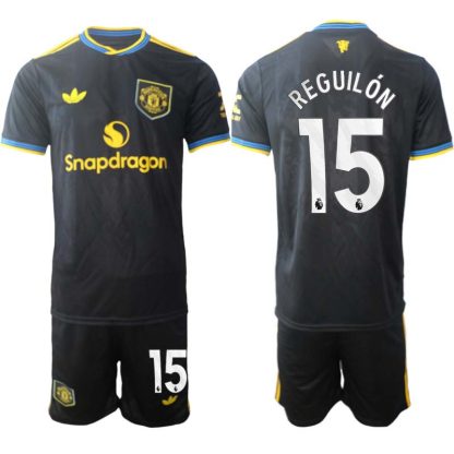 Manchester United Tredjeställ Herr 2025/26 Sergio Reguilón #15 Kortärmad Fotbollströja + Shorts