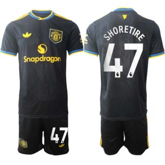 Manchester United Tredjeställ Herr 2025/26 Shola Shoretire #47 Kortärmad Fotbollströja + Shorts