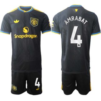 Manchester United Tredjeställ Herr 2025/26 Sofyan Amrabat #4 Kortärmad Fotbollströja + Shorts