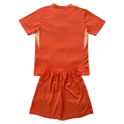 Paris Saint-Germain Målvaktsställ Barn 2025/26 Orange Kortärmad Tröja + Shorts-1