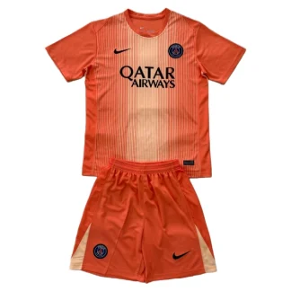 Paris Saint-Germain Målvaktsställ Barn 2025/26 Orange Kortärmad Tröja + Shorts