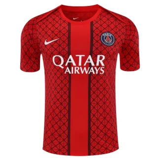 Paris Saint-Germain Pre-Match Tröja Herr 2025/26 Röd Kortärmad Fotbollströja