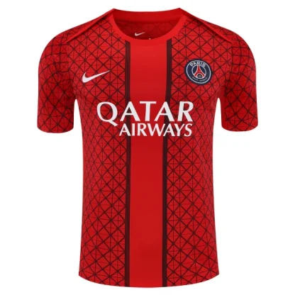 Paris Saint-Germain Pre-Match Tröja Herr 2025/26 Röd Kortärmad Fotbollströja