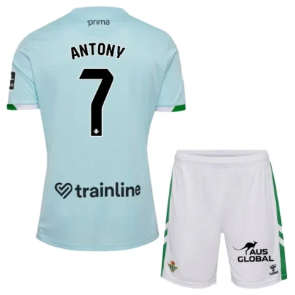 Real Betis Barn Bortaställ 2025/26 Antony 7 Kortärmad Tröja + Shorts