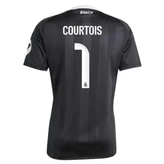 Real Madrid Thibaut Courtois 1 Målvaktströja Herr 2025-26 Svart Kortärmad Fotbollströja