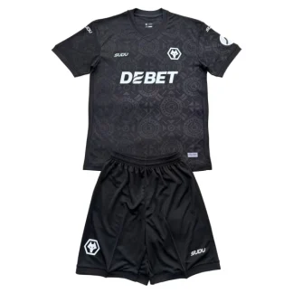 Wolves FC Barn Målvaktsställ 2025/26 Svart Kortärmad Tröja + Shorts
