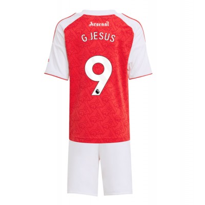 Arsenal Barn Hemmaställ 2025/26 Gabriel Jesus 9 Kortärmad Tröja + Shorts