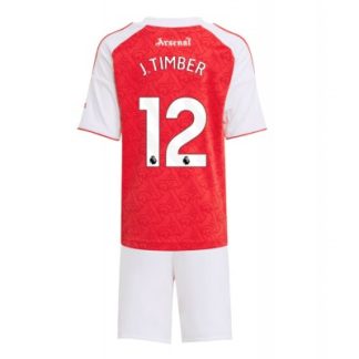 Arsenal Barn Hemmaställ 2025/26 Jurrien Timber 12 Kortärmad Tröja + Shorts