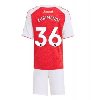 Arsenal Barn Hemmaställ 2025/26 Martín Zubimendi 36 Kortärmad Tröja + Shorts